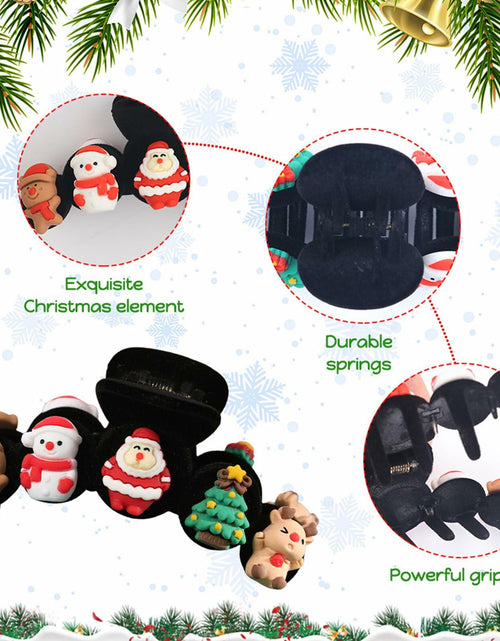 Load image into Gallery viewer, XEININVU Christmas Hair Claw Clip Velvet Large Santa Gingerbread 1Pc
