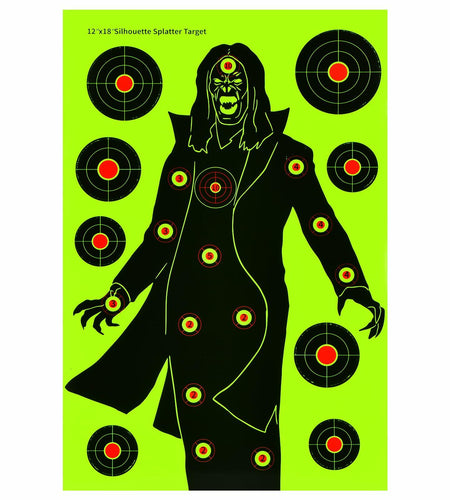 WEIMIKE Shooting Targets 12x18in Splatter Silhouette Paper Black Yellow Red
