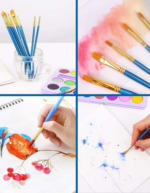 Load image into Gallery viewer, AROIC 10 Pcs Acrylic Paint Brush Set Nylon Hair Watercolor Oil Paint
