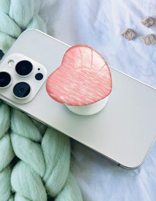 Load image into Gallery viewer, Luhoit Expanding Heart Shape Glass Phone Grip Stand Pink LSF5C
