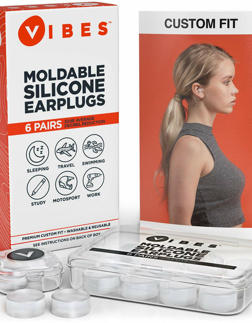 Load image into Gallery viewer, Vibes Silicone Ear Plugs Waterproof Moldable Gel Noise Blocking 6 Pairs
