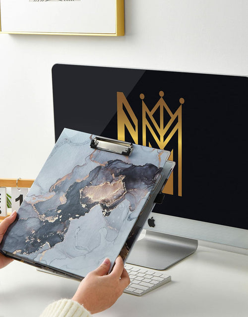 Load image into Gallery viewer, NELOVI 3 Ring Binder Letter Size 1" Black Marble Clipboard with 5-Tab Dividers
