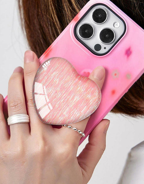 Load image into Gallery viewer, Luhoit Expanding Heart Shape Glass Phone Grip Stand Pink LSF5C
