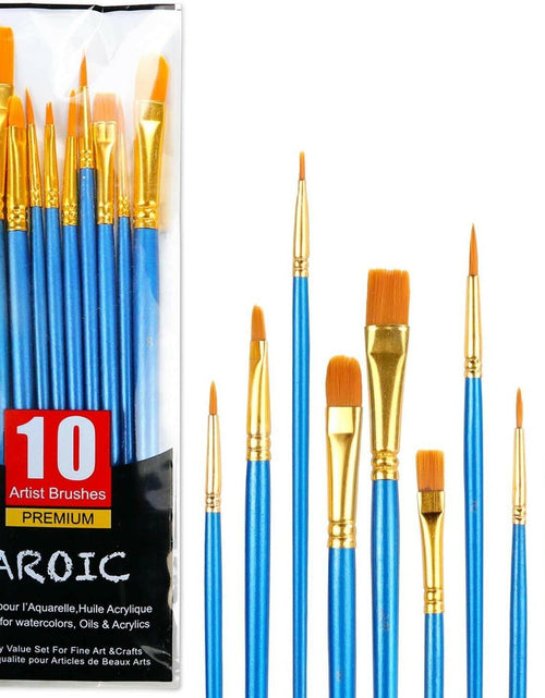 Load image into Gallery viewer, AROIC 10 Pcs Acrylic Paint Brush Set Nylon Hair Watercolor Oil Paint
