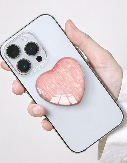 Load image into Gallery viewer, Luhoit Expanding Heart Shape Glass Phone Grip Stand Pink LSF5C
