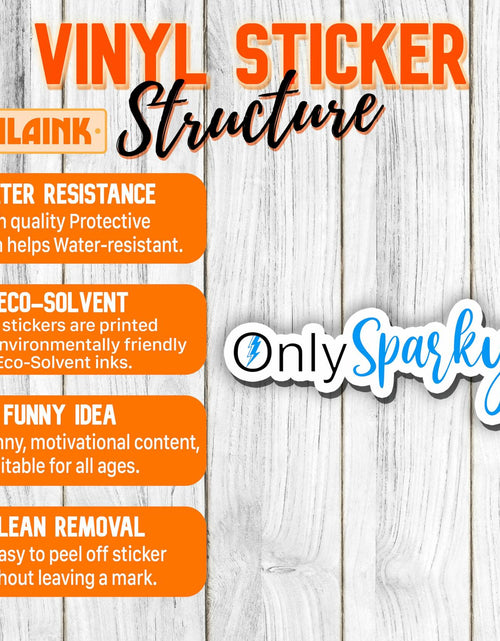 Load image into Gallery viewer, MAILAINK Sparky Electrician Hard Hat Vinyl Decals 3in 3pcs Multi
