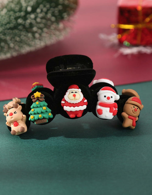 Load image into Gallery viewer, XEININVU Christmas Hair Claw Clip Velvet Large Santa Gingerbread 1Pc

