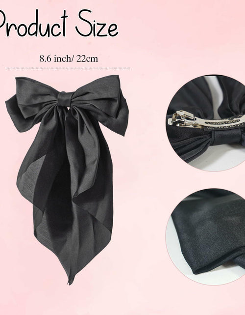 Load image into Gallery viewer, HUFITION Satin Metal Hair Bow Clips 3 PCS Beige Hot Pink Light Pink
