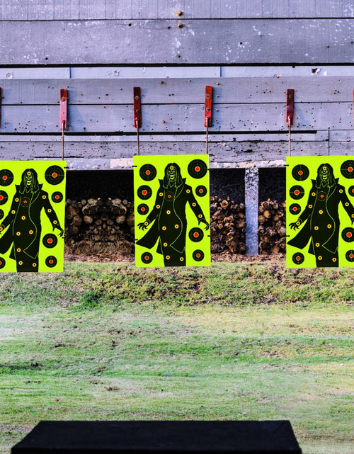 Load image into Gallery viewer, WEIMIKE Shooting Targets 12x18in Splatter Silhouette Paper Black Yellow Red
