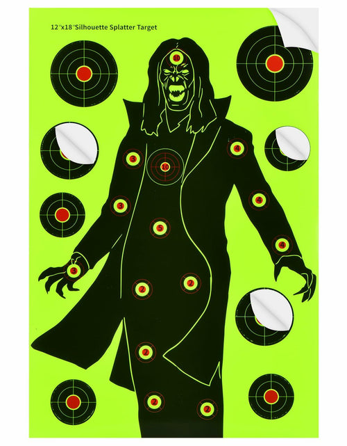 Load image into Gallery viewer, WEIMIKE Shooting Targets 12x18in Splatter Silhouette Paper Black Yellow Red
