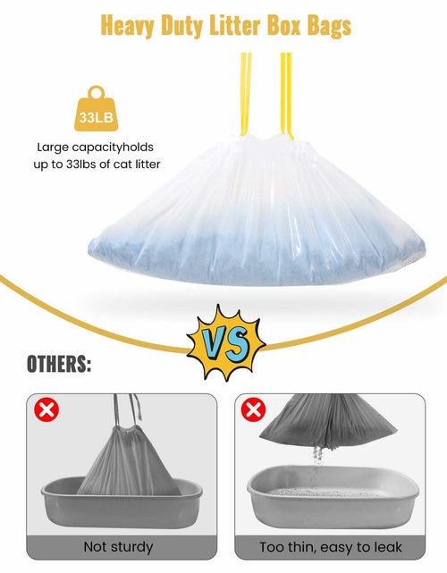 Load image into Gallery viewer, KONE Cat Litter Box Liners Jumbo Large Drawstring 36x18 30 Count
