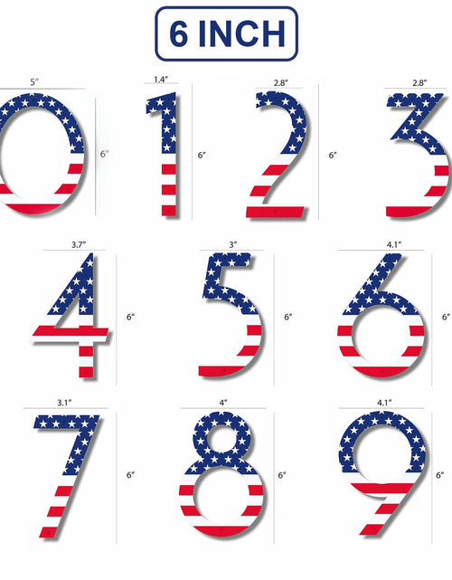 Load image into Gallery viewer, Metal House Number 8 with American Flag 6 Inch Rust-Proof Durable
