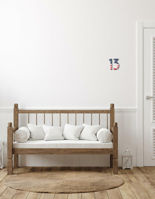 Load image into Gallery viewer, Metal House Number 8 with American Flag 6 Inch Rust-Proof Durable
