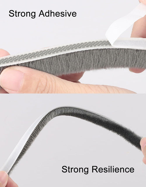 Load image into Gallery viewer, Noabaco 33 Ft Brush Weather Stripping Door Window Seal Strip Grey 11/32x9/16
