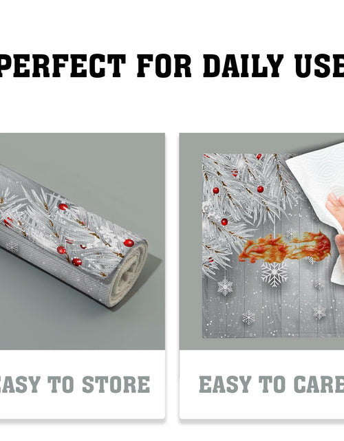 Load image into Gallery viewer, Giwawa Winter Snowflakes Placemats Set of 4 12x18 Silver Red Linen
