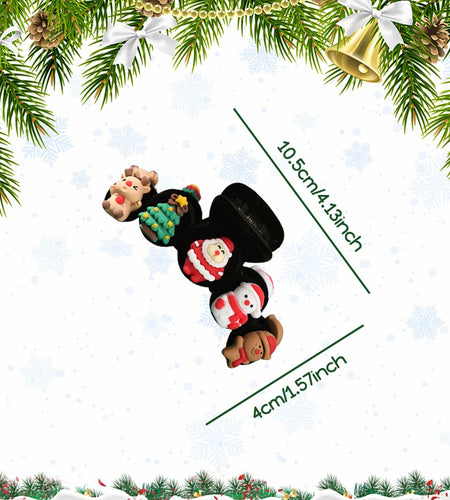 XEININVU Christmas Hair Claw Clip Velvet Large Santa Gingerbread 1Pc