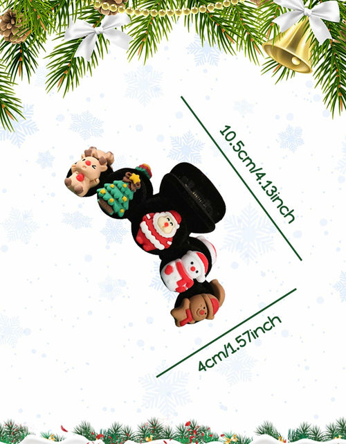 Load image into Gallery viewer, XEININVU Christmas Hair Claw Clip Velvet Large Santa Gingerbread 1Pc
