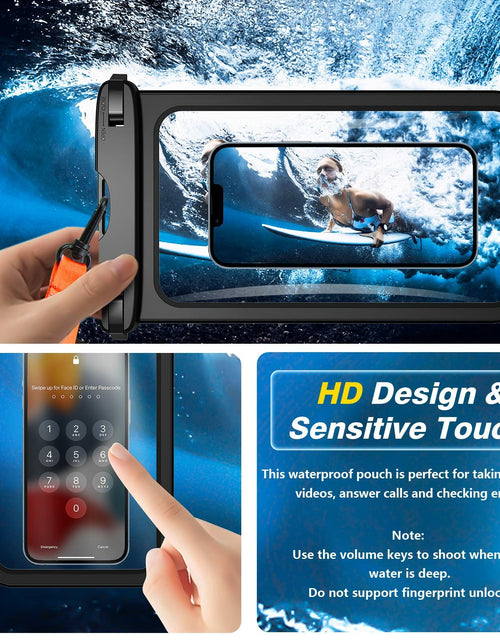Load image into Gallery viewer, Temdan 2 Pcs Waterproof Phone Pouch IPX8 Up to 10" Large Black with Lanyard

