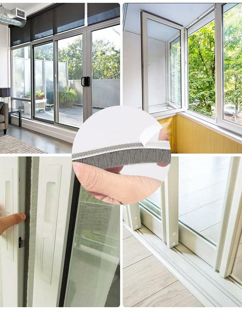 Load image into Gallery viewer, Noabaco 33 Ft Brush Weather Stripping Door Window Seal Strip Grey 11/32x9/16
