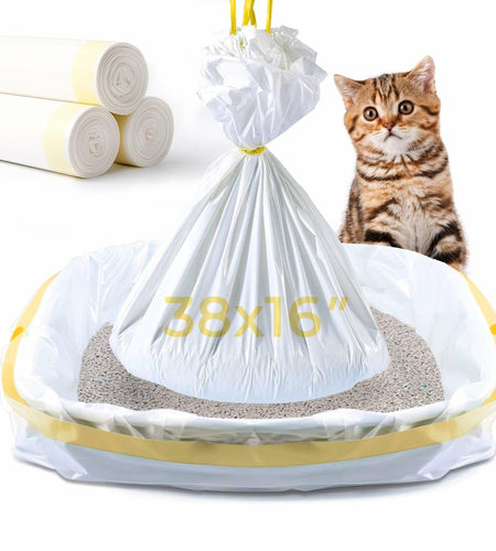 KONE Cat Litter Box Liners Jumbo Large Drawstring 36x18 30 Count