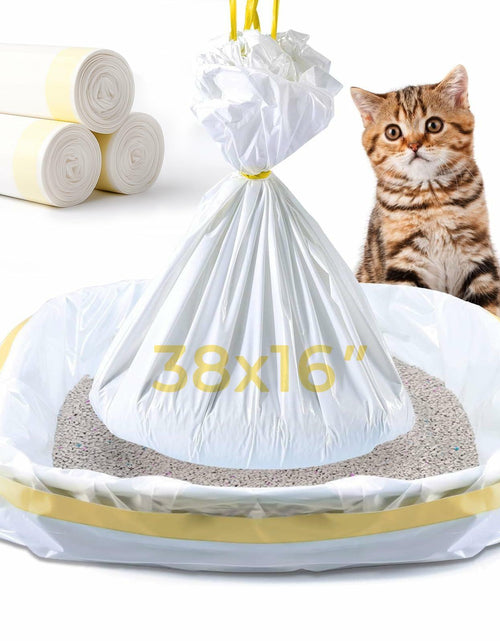 Load image into Gallery viewer, KONE Cat Litter Box Liners Jumbo Large Drawstring 36x18 30 Count
