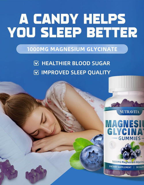 Load image into Gallery viewer, BestBy09/26 Nutravita Magnesium Glycinate Gummies 1000mg 90ct Blueberry
