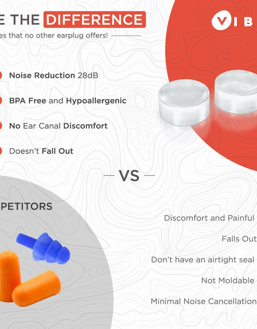 Load image into Gallery viewer, Vibes Silicone Ear Plugs Waterproof Moldable Gel Noise Blocking 6 Pairs

