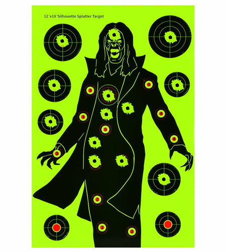 WEIMIKE Shooting Targets 12x18in Splatter Silhouette Paper Black Yellow Red