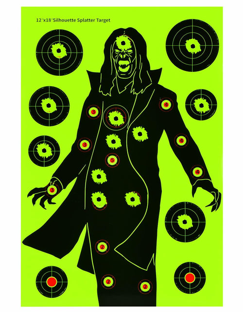 Load image into Gallery viewer, WEIMIKE Shooting Targets 12x18in Splatter Silhouette Paper Black Yellow Red

