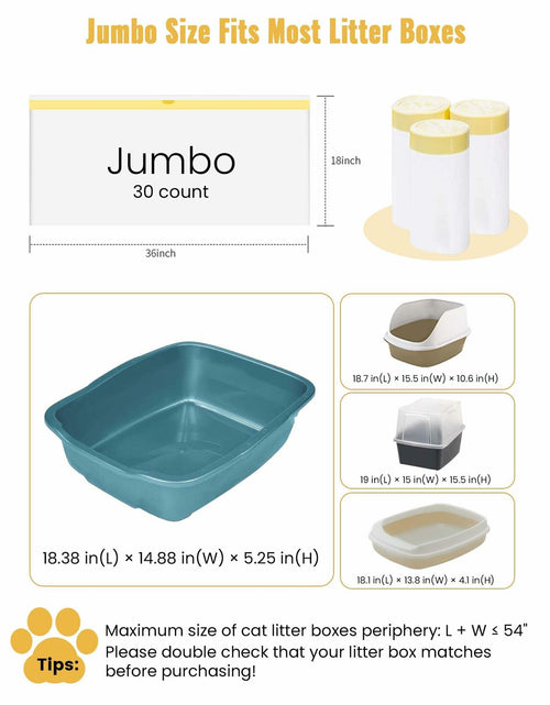 Load image into Gallery viewer, KONE Cat Litter Box Liners Jumbo Large Drawstring 36x18 30 Count
