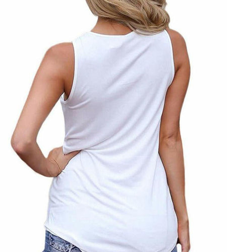 [Like New] Sarin Mathews Womens Tank Top Sleeveless Criss Cross White Size M