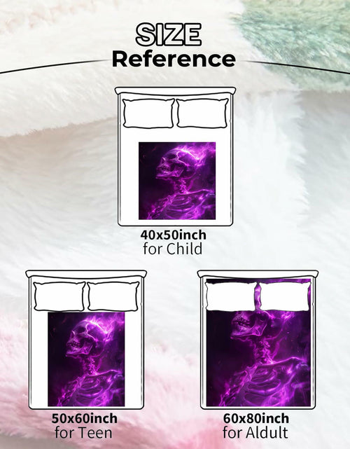 Load image into Gallery viewer, amepay Purple Skull Plush Flannel Throw Blanket 60x50 Inch
