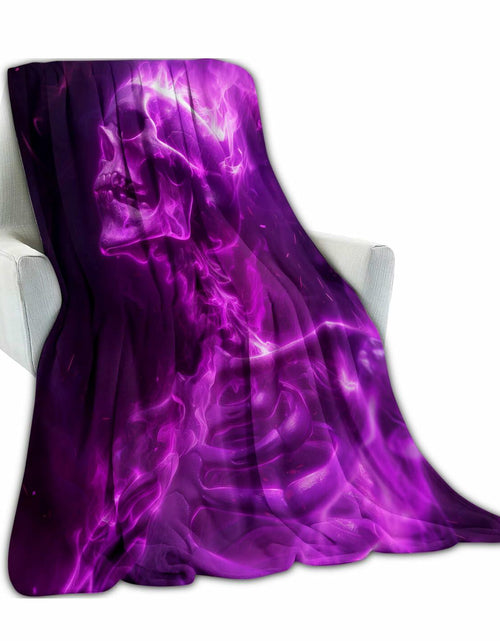 Load image into Gallery viewer, amepay Purple Skull Plush Flannel Throw Blanket 60x50 Inch
