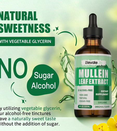 BestBy03/26 ElevateLife Mullein Drops Lung Cleanse Vegan Liquid Tincture 4oz