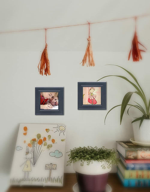 Load image into Gallery viewer, ZingVic 2Pcs 4x4 Wood Picture Frames Black Small Square Wall &amp; Tabletop
