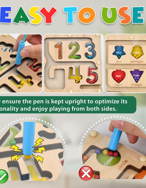 Load image into Gallery viewer, Montessori Magnetic Maze Board Wooden Puzzle Educational Toy Double Maze M
