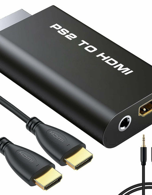 Load image into Gallery viewer, sartyee PS2 to HDMI Adapter Converter with 3.5mm Audio Cable Black

