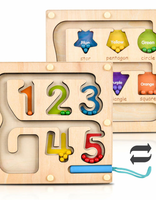 Load image into Gallery viewer, Montessori Magnetic Maze Board Wooden Puzzle Educational Toy Double Maze M
