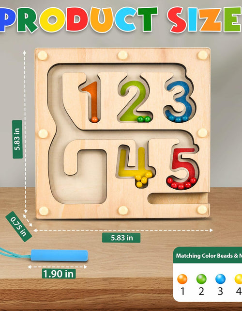 Load image into Gallery viewer, Montessori Magnetic Maze Board Wooden Puzzle Educational Toy Double Maze M
