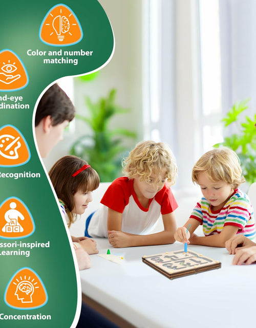 Load image into Gallery viewer, Montessori Magnetic Maze Board Wooden Puzzle Educational Toy Double Maze M
