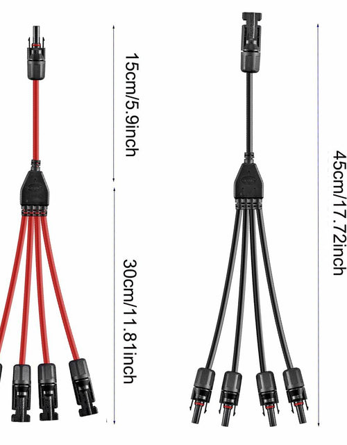 Load image into Gallery viewer, Daohaodeli Solar Connectors 30A 12AWG 1-to-4 Y Branch Adapter Cable Pair
