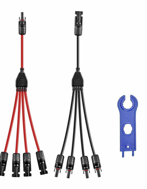 Load image into Gallery viewer, Daohaodeli Solar Connectors 30A 12AWG 1-to-4 Y Branch Adapter Cable Pair
