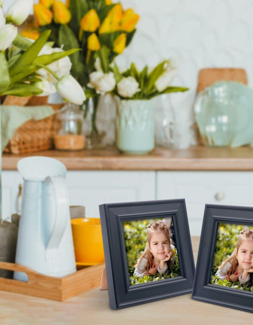 Load image into Gallery viewer, ZingVic 2Pcs 4x4 Wood Picture Frames Black Small Square Wall &amp; Tabletop
