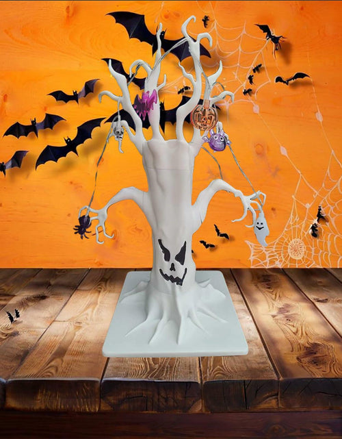 Load image into Gallery viewer, GNIXLING Halloween Tree Decorative Centerpiece White, Spooky Ornaments &amp; Lights
