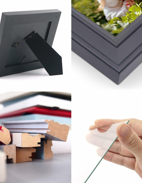 Load image into Gallery viewer, ZingVic 2Pcs 4x4 Wood Picture Frames Black Small Square Wall &amp; Tabletop
