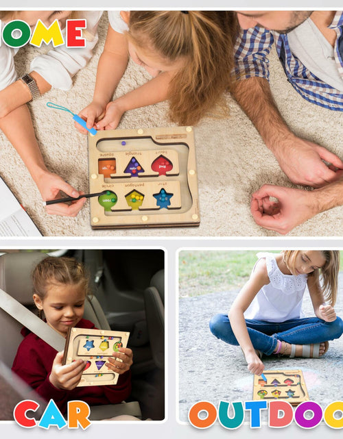 Load image into Gallery viewer, Montessori Magnetic Maze Board Wooden Puzzle Educational Toy Double Maze M
