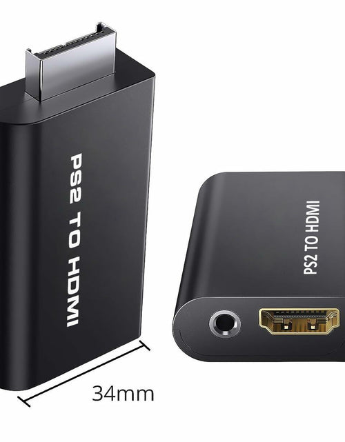 Load image into Gallery viewer, sartyee PS2 to HDMI Adapter Converter with 3.5mm Audio Cable Black
