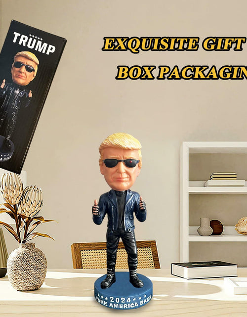 Load image into Gallery viewer, UKMPFGJ Donald Trump 2024 I Will Be Back Resin Puppet Black Political
