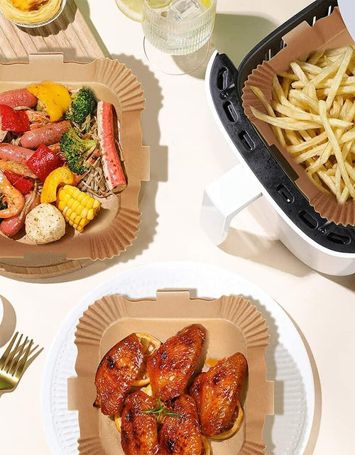 Load image into Gallery viewer, Air Fryer Disposable Paper Liner 8 Inch Non-Stick Oil-Proof 100 PCS White
