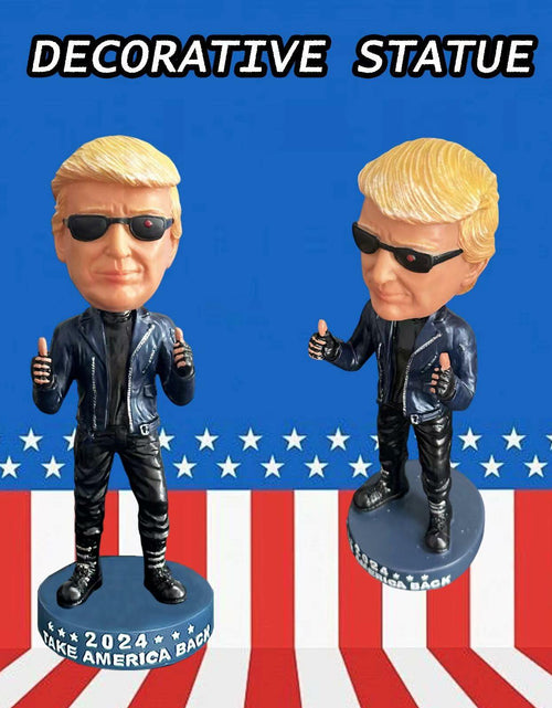Load image into Gallery viewer, UKMPFGJ Donald Trump 2024 I Will Be Back Resin Puppet Black Political

